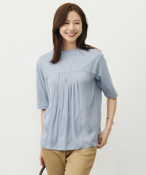 【洗える・抗菌防臭・接触冷感・吸水速乾】ドライポンチ フレア カットソー