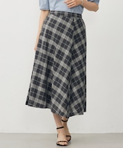 【WEB限定カラーあり・洗える】SOFT SHEER チェック フレア スカート