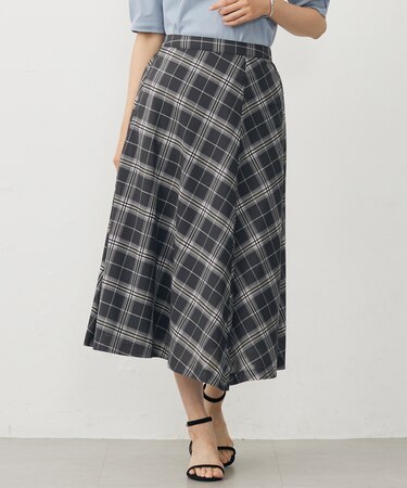 【WEB限定カラーあり・洗える】SOFT SHEER チェック フレア スカート