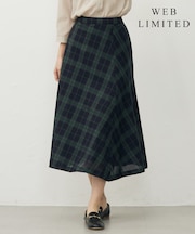 【WEB限定カラーあり・洗える】SOFT SHEER チェック フレア スカート