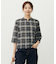 【WEB限定カラーあり・洗える】SOFT SHEER チェック キーネック ブラウス