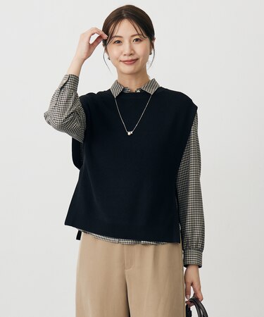 【洗える】ニット ベスト