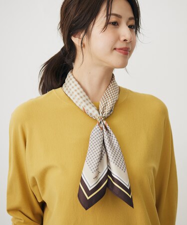 【洗える】houndstooth スクエア スカーフ