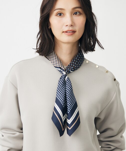 【洗える】houndstooth スクエア スカーフ