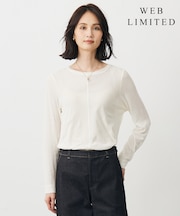 【WEB限定・洗える】シアーストレッチフライス クルーネック シアー カットソー