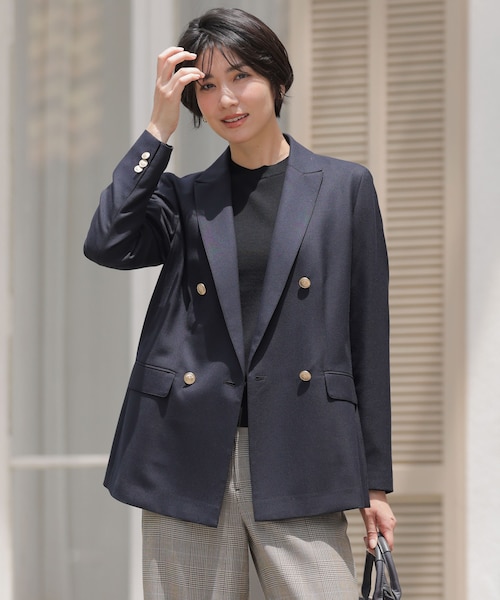 美品　HANAE　MORI 　ダブルブレストジャケット　アンゴラ　ブラウン 　M 美品 HANAE MORI ダブルブレストジャケット アンゴラ ブラウン M