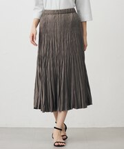 【洗える】ライトマイクロスエード プリーツ スカート