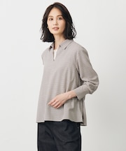 【洗える】サイロチェック スキッパー ブラウス