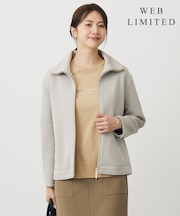 【WEB限定・洗える】ダンボールジャージー ハイネック ブルゾン