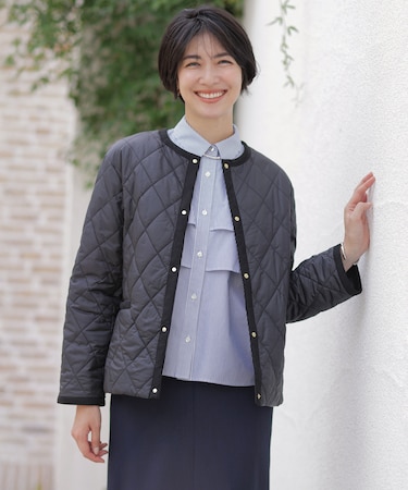 【WEB限定カラーあり・洗える】コンパクトタフタキルティング ブルゾン