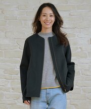 ウールナイロンリバー ノーカラー コート