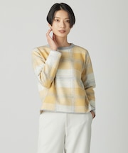 【洗える】Wooly Stretch Plaid ニット