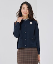 【洗える】WORETED WOOL BLEND カーディガン