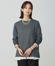 【洗える】WORETED WOOL BLEND クルーネック ニット