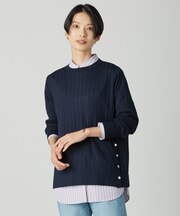【洗える】WORETED WOOL BLEND クルーネック ニット