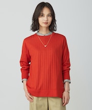 【洗える】WORETED WOOL BLEND クルーネック ニット
