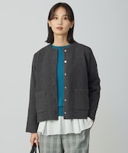 【洗える】BOUCLE ニット アウター