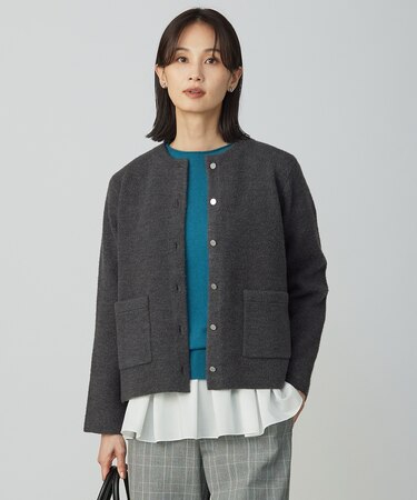 【洗える】BOUCLE ニット アウター