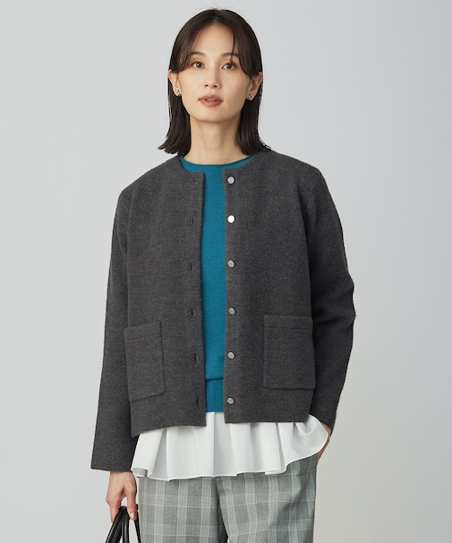 【洗える】BOUCLE ニット アウター