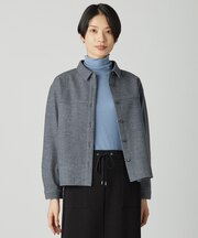 【洗える】メルトンジャージー シャツ