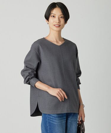 メルトンジャージー Vネック カットソー