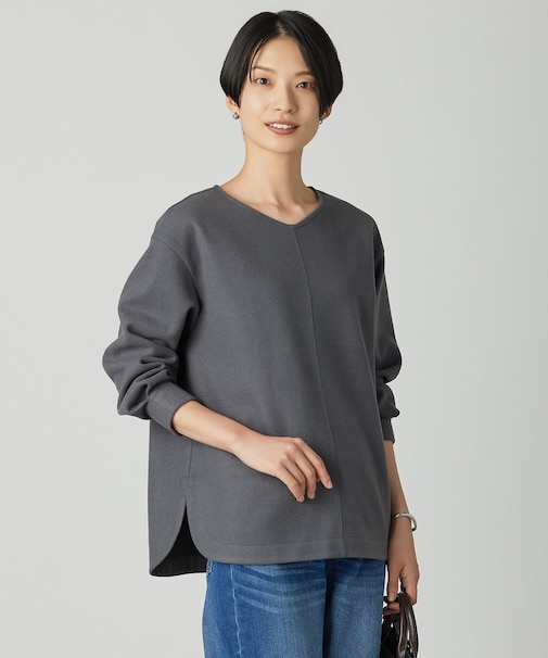 メルトンジャージー Vネック カットソー