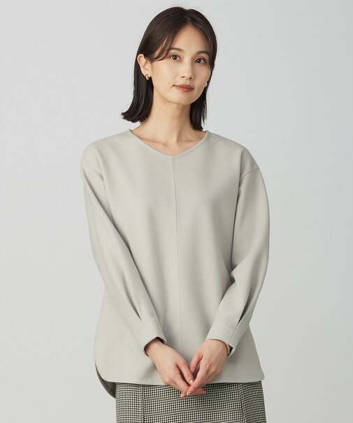 メルトンジャージー Vネック カットソー