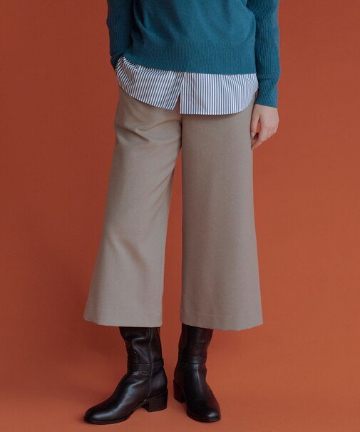 【WEB限定カラーあり・洗える】ツムギートflannel クロップド パンツ