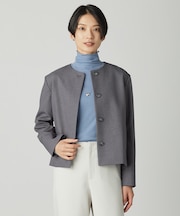 【WEB限定カラーあり・洗える】ツムギートflannel ノーカラー ジャケット