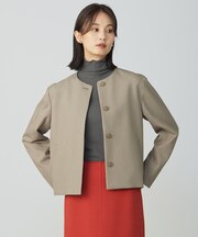 【WEB限定カラーあり・洗える】ツムギートflannel ノーカラー ジャケット