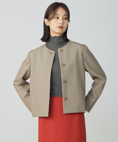 【WEB限定カラーあり・洗える】ツムギートflannel ノーカラー ジャケット