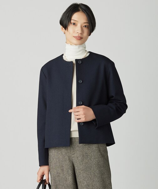 【WEB限定カラーあり・洗える】ツムギートflannel ノーカラー ジャケット