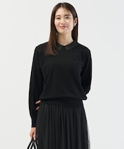 レーヨンストレッチ 刺?襟 ニット