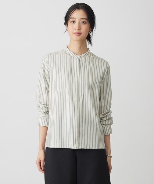 サイロチェック ストライプ ブラウス