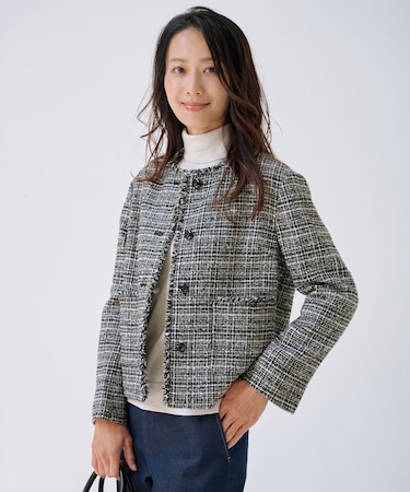 Lightループチェック ツイード ジャケット