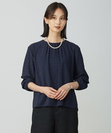 【洗える】カットジャカードプリント カットソー