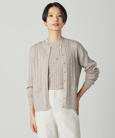 KNIT BASIC クルーネック カーディガン