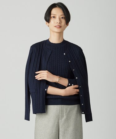 KNIT BASIC クルーネック カーディガン
