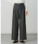 【洗える】シャンブレー2wayストレッチ ワイド ストレート パンツ
