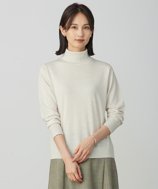 【洗える】PURE WOOL タートルネック ニット