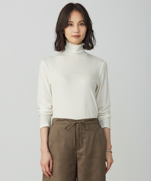 カシミヤシルク シアーリブ タートル カットソー｜ジェイ・プレスの