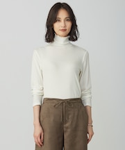 【洗える】カシミヤシルクシアーリブ タートル カットソー