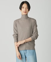 【洗える】カシミヤシルクシアーリブ タートル カットソー
