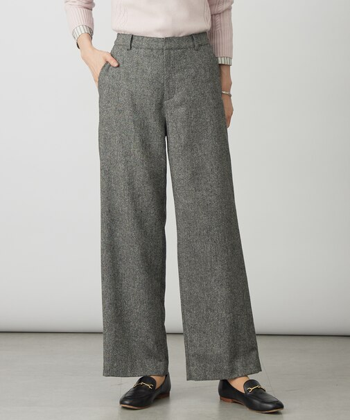ラメツイード セミワイド パンツ