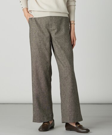 ラメツイード セミワイド パンツ