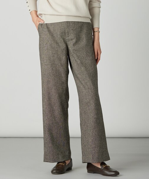 ラメツイード セミワイド パンツ