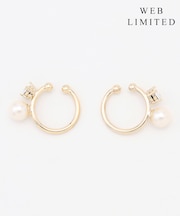 【WEB限定・2way・2set】パールビジュー イヤカフ リング
