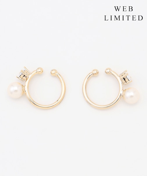 【WEB限定・2way・2set】パールビジュー イヤカフ リング