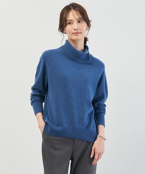 【洗える】CASHMERE BLEND 襟付き ニット