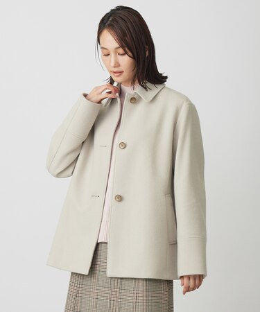 ショートビーバー ショート丈 ステンカラー コート